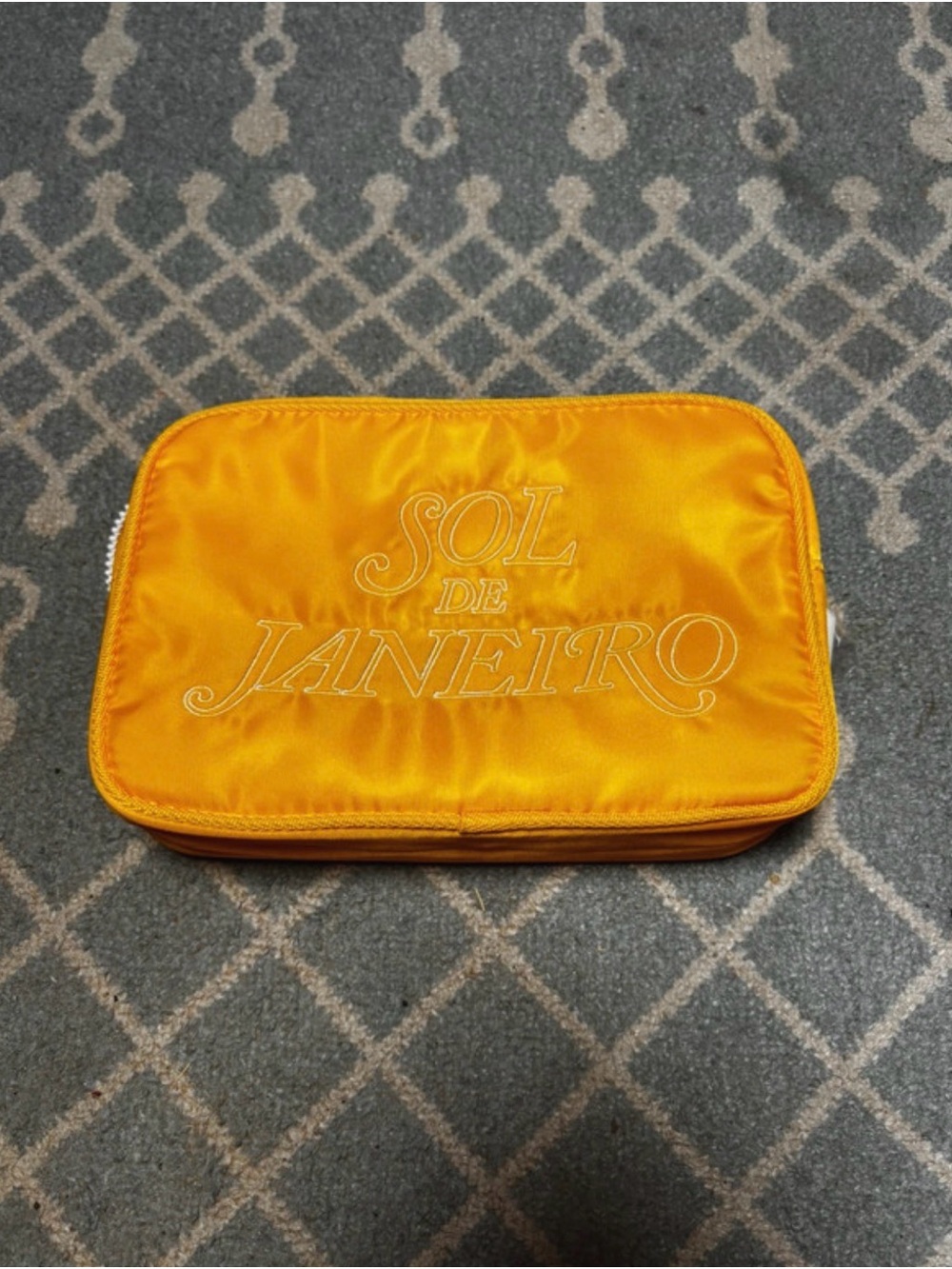 Sol de Janeiro Bright Orange Satin Cosmetic Pouch